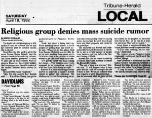 News Article about Branch Davidians