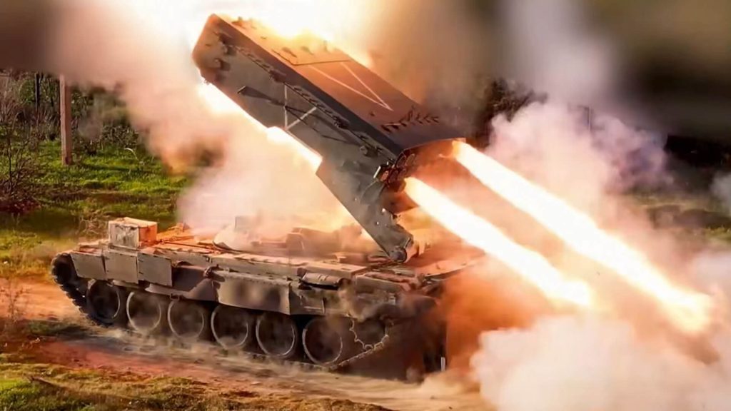 TOS-1A "Solntsepyok" is the most destructive non-nuclear weapon. A single salvo from this type of weapon can annihilate all living things over an area of 40,000 square meters.