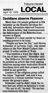 News article 2 about Branch Davidians