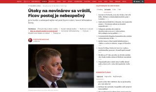 An article headline on the Slovak portal SME