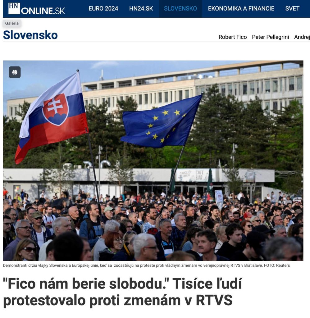 An article on the Slovak portal HN with the headline: “Fico is taking away our freedom”