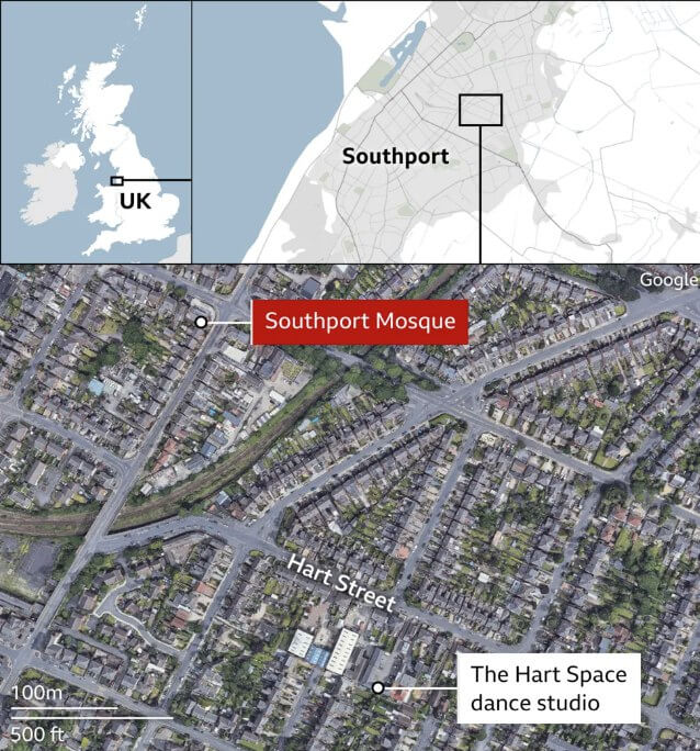 Satellite images of the site where the tragedy occurred