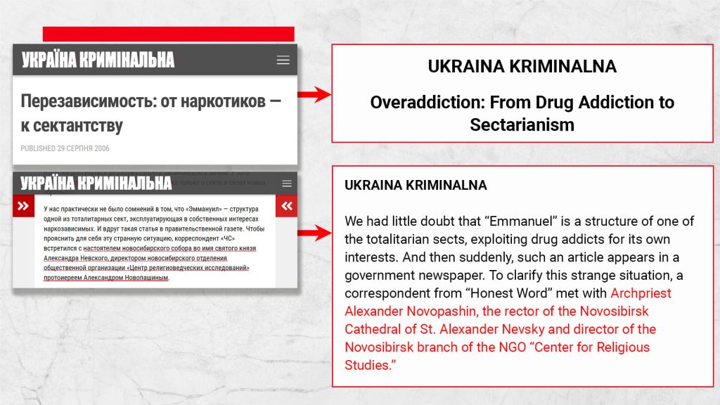 Screenshots from the website “UKRAINA KRIMINALNA” (“Criminal Ukraine”)