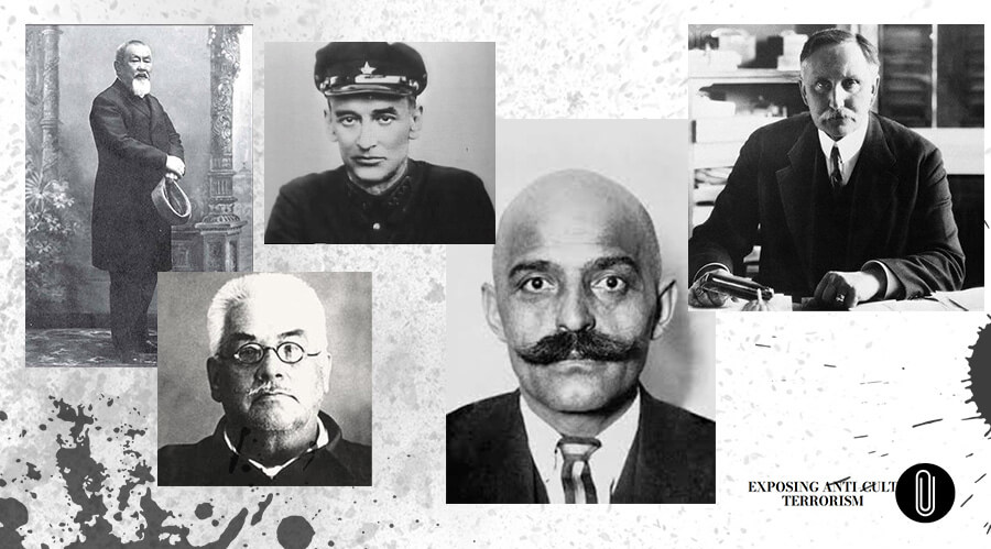 Peter Badmayev, Alexander Barchenko, Gleb Bokii, George Gurdjieff, Karl Haushofer