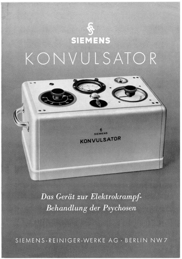 Illustration: Konvulsator. Source: advertising brochure 1942, Siemens MedArchives, Erlangen, Germany