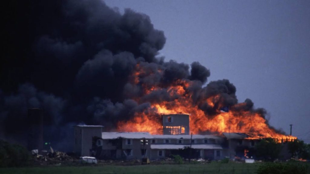 The Branch Davidians' Mount Carmel compound outside of Waco burned to the ground in April 1993. Photo: Greg Smith/CORBIS/Corbis via Getty Images