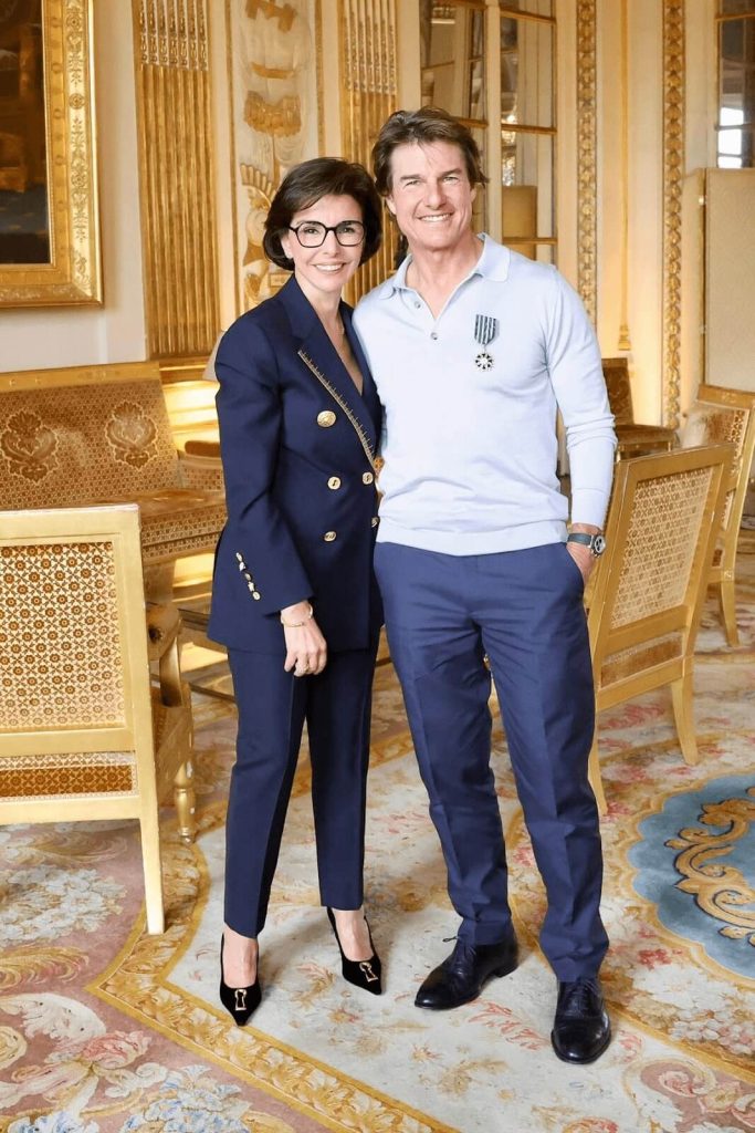 Tom Cruise with France’s Culture Minister Rachida Dati in Paris | Photo Credit: @datirachida/X