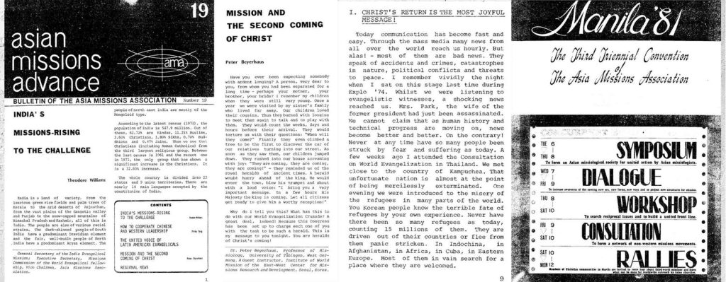 Screenshots from a PDF document “AMA19” published on the Asia Missions website (asiamissions.net)