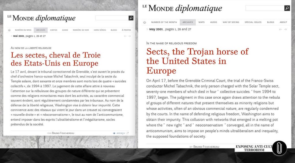 Screenshots from Le Monde Diplomatique website