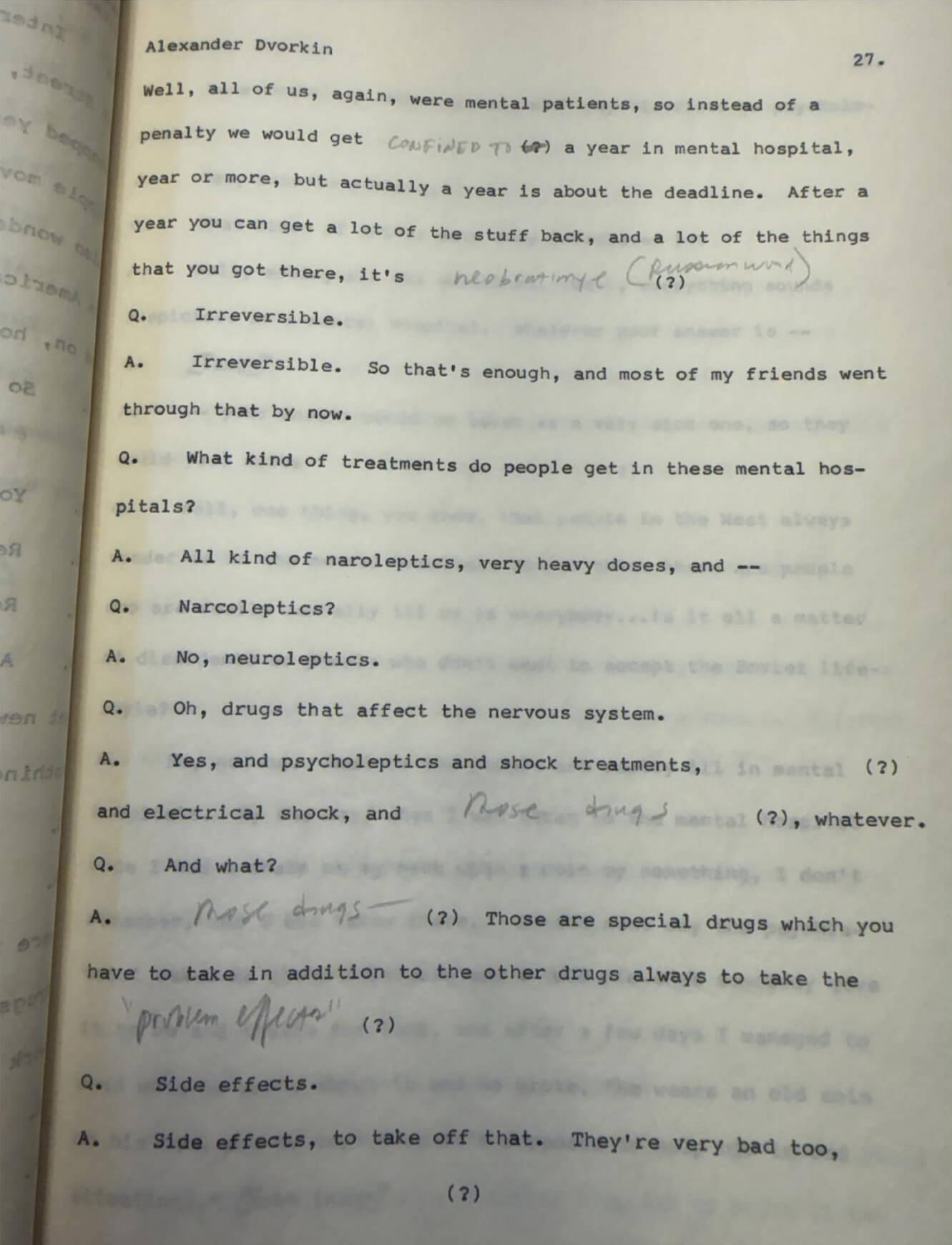 Alexander Dvorkin’s 1979 interview for the project “Recent Soviet Immigrants in America,” pp. 25, 26, 27
