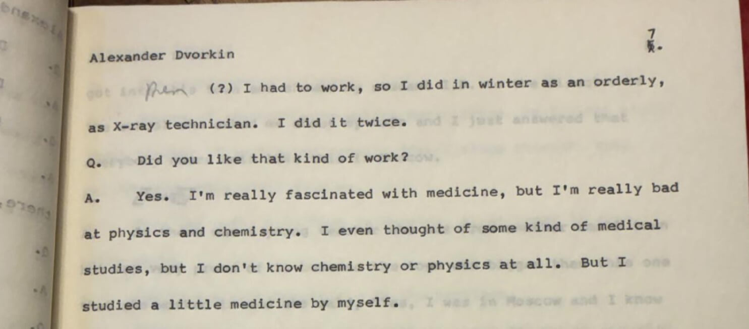 Alexander Dvorkin’s 1979 interview for the project “Recent Soviet Immigrants in America”, pp. 6-7 