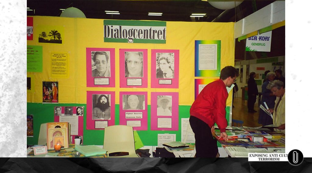 Photo from the Dialog Center archives. The board features individuals described as “cult leaders” who, according to the “official” narrative, either committed suicide or were killed. David Koresh is in the middle of the top row. 