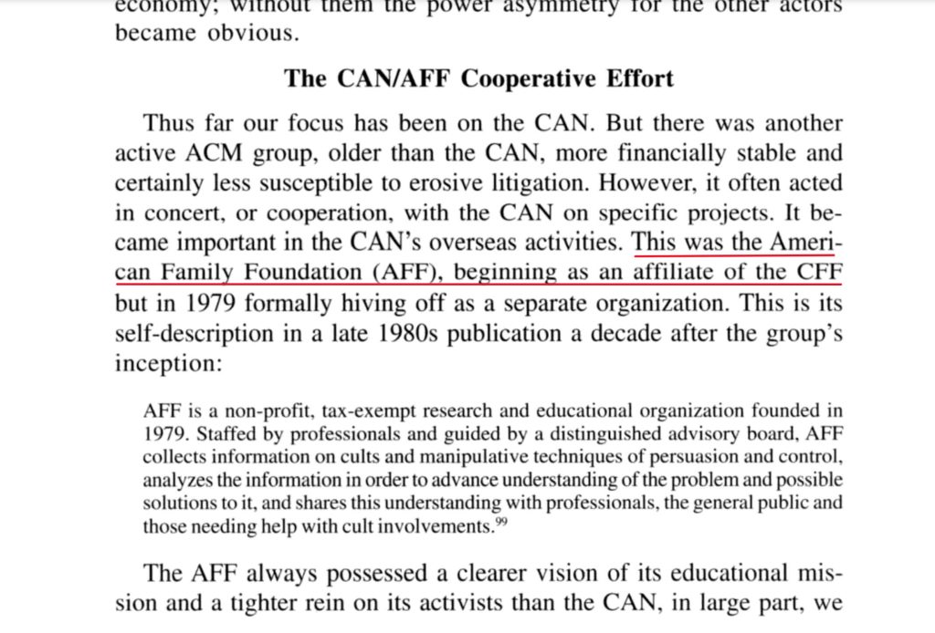 From the book “Agents of Discord: Deprogramming, Pseudo-Science, and the American Anticult Movement” 