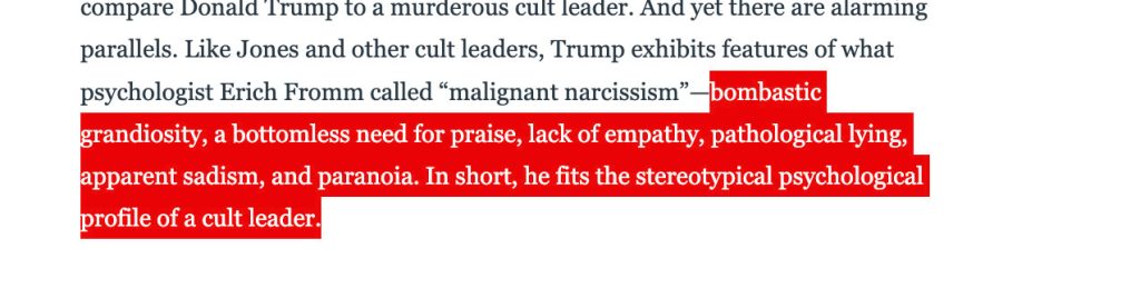 Screenshot of Steven Hassan’s article in The Daily Beast