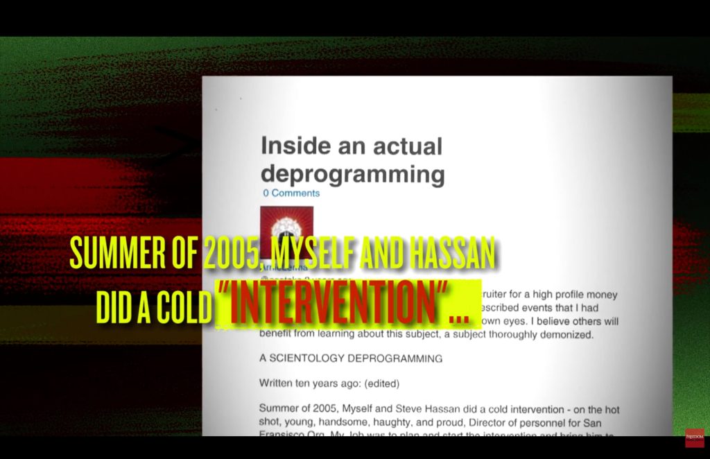 Screenshot from the video “Steve Hassan – Kidnapping, False Imprisonment, Assault, Battery”
