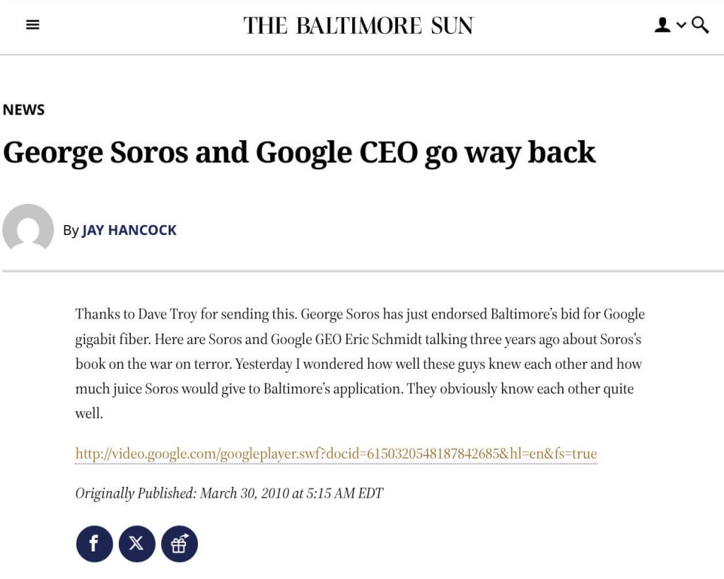 Screenshot from The Baltimore Sun
